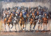 Naeem Rind, 32 x 48 Inch, Acrylic on Canvas, Horse Painting, AC-NAR-068